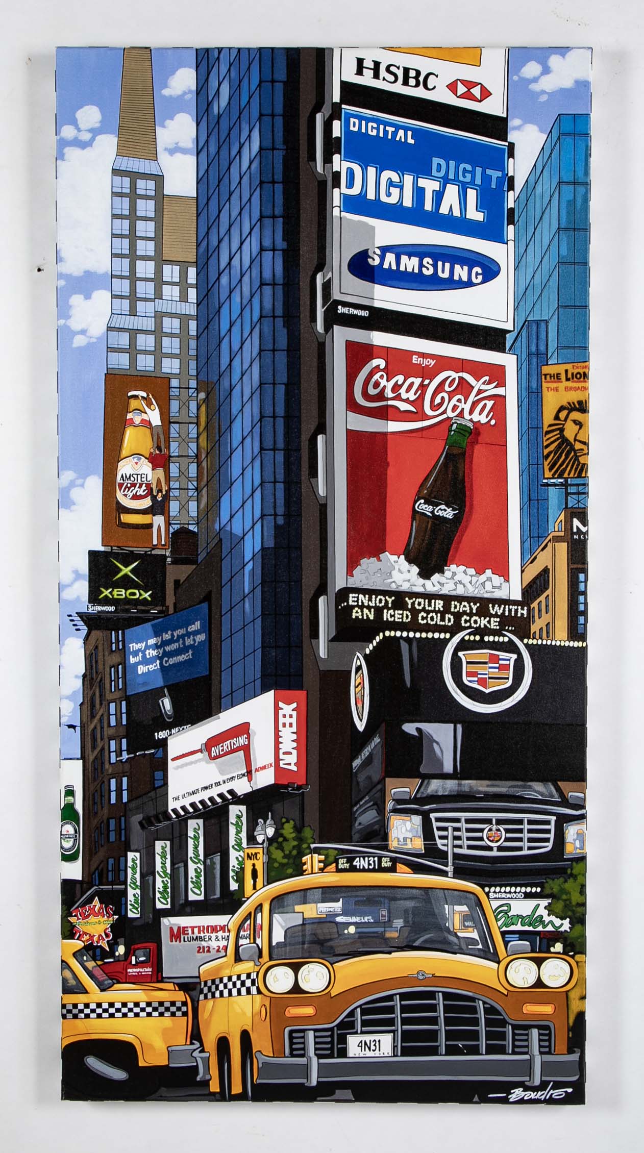Acrylic on Canvas of Times Square by Canadian Artist Guy Boudro
