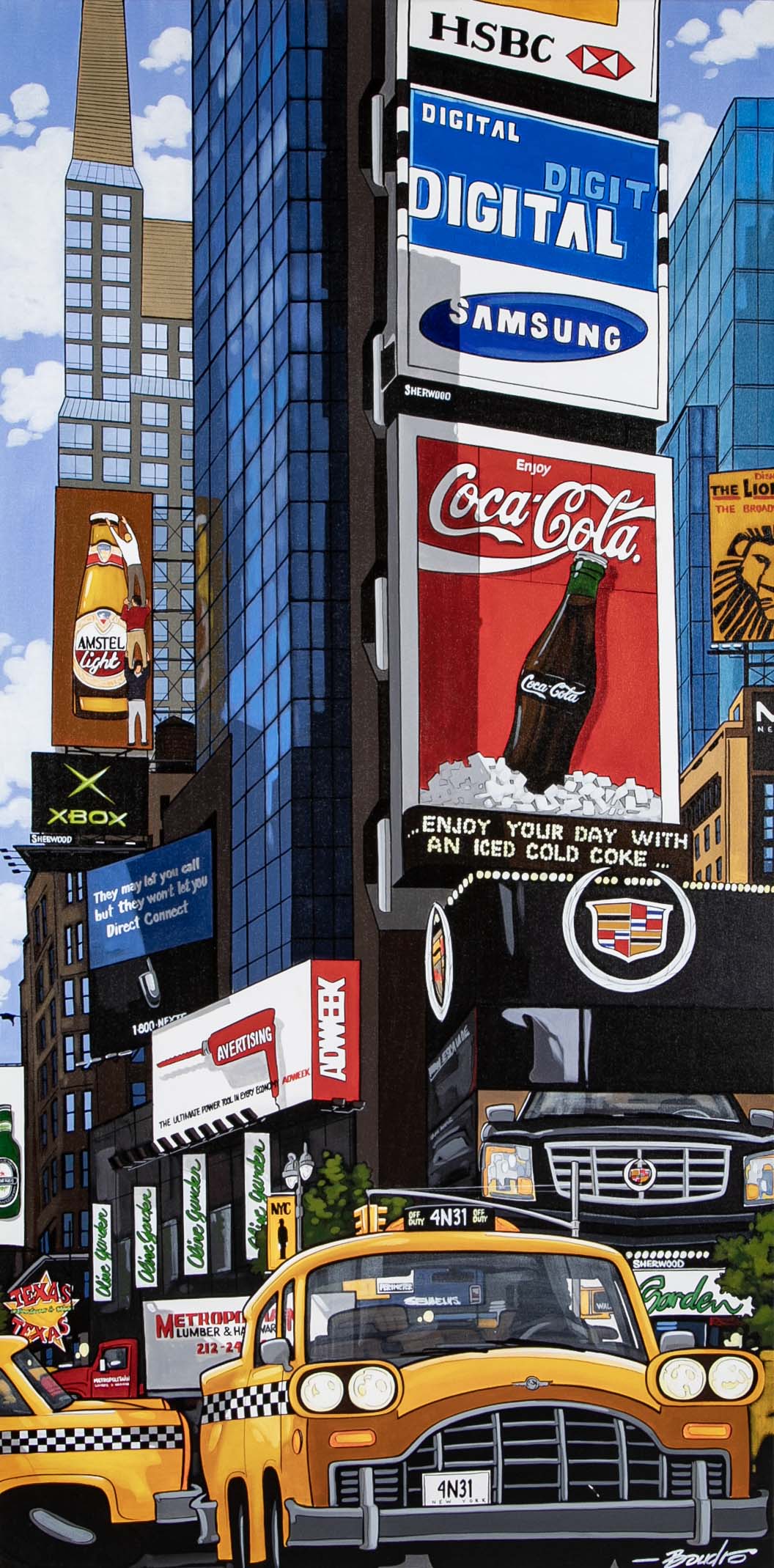 Acrylic on Canvas of Times Square by Canadian Artist Guy Boudro