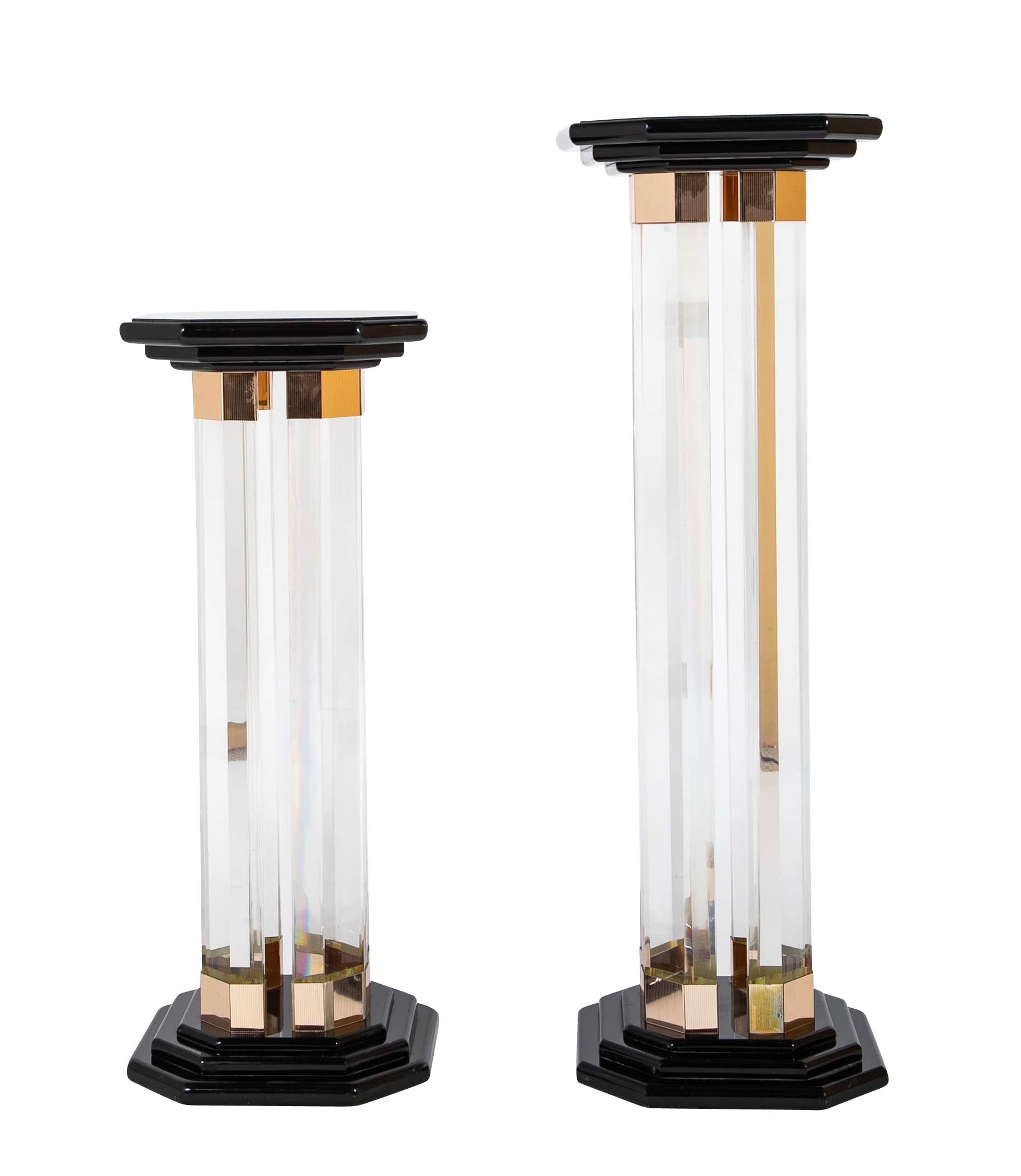Pair of Mid-Century Lucite Pedestals