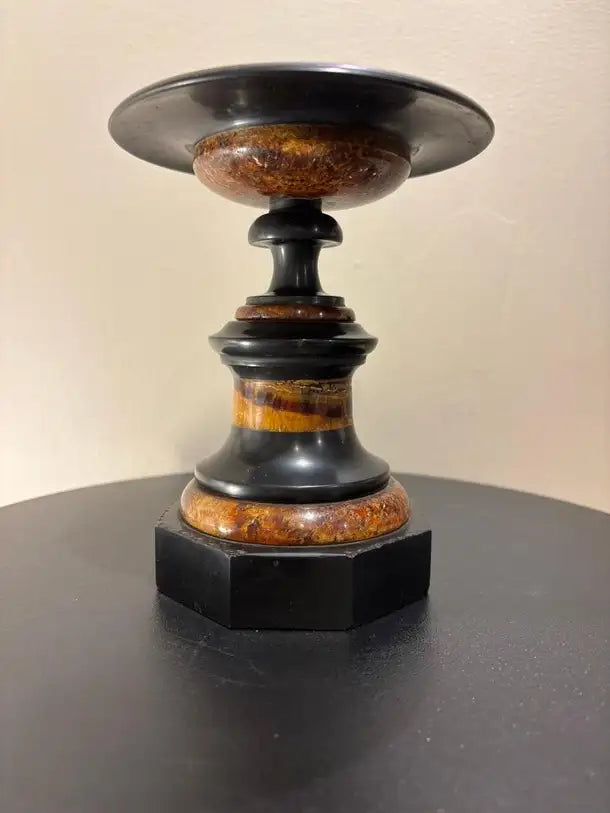 English Regency Period Blue John Tazza with Black Marble