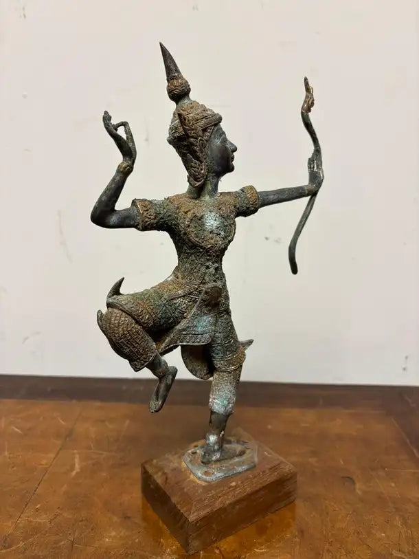 Mid 20th Century Thai Bronze of Rama as an Archer