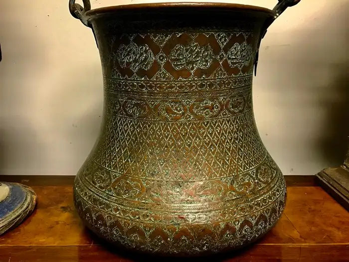 Ottoman Copper Bucket With Incised Decoration