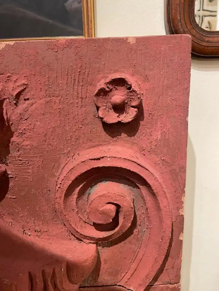 Monumental 19th Century Neoclassical Terracotta Urn Architectural Relief