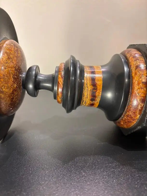 English Regency Period Blue John Tazza with Black Marble