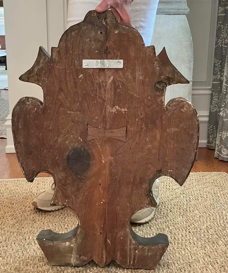 Large 18th Century Spanish Carved & Gilt Wood Armorial Cartouche