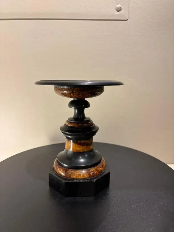 English Regency Period Blue John Tazza with Black Marble