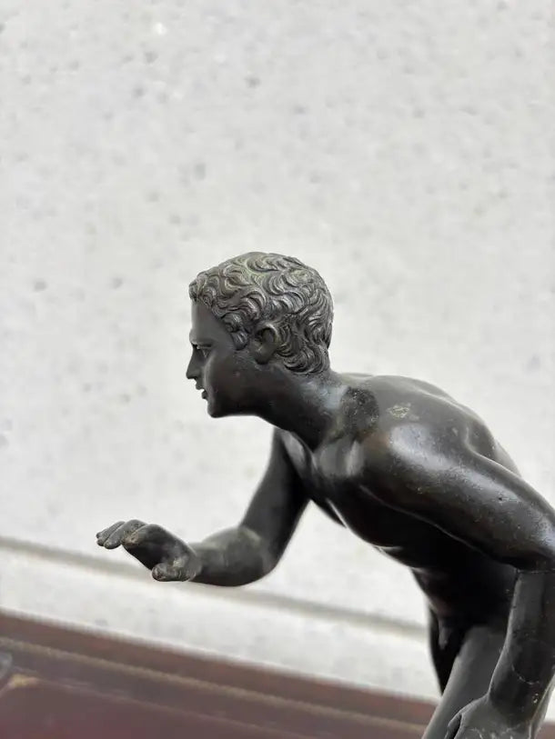 Grand Tour Bronze of a Nude Wrestler after the Roman Original from Herculaneum