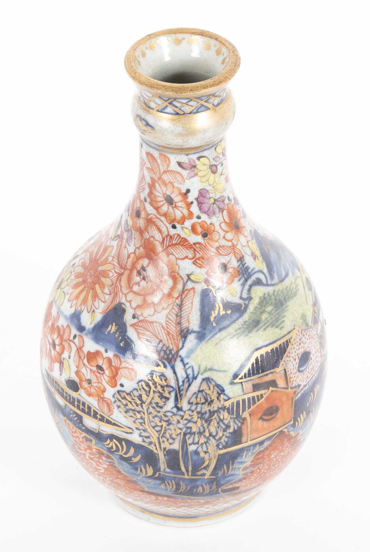 18th Century Chinese Export Vase with Scene of Woman Nursing Her Child