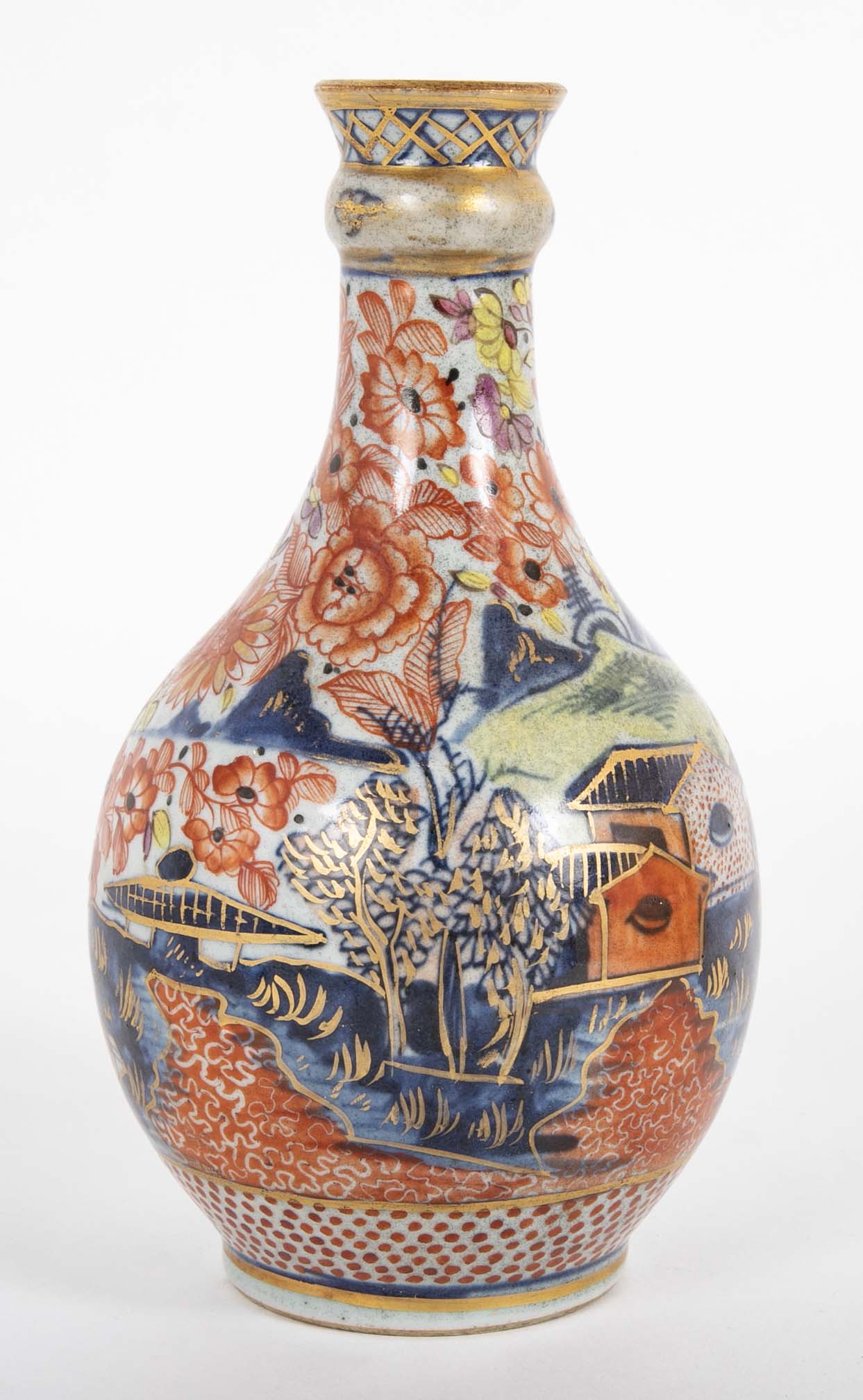 18th Century Chinese Export Vase with Scene of Woman Nursing Her Child