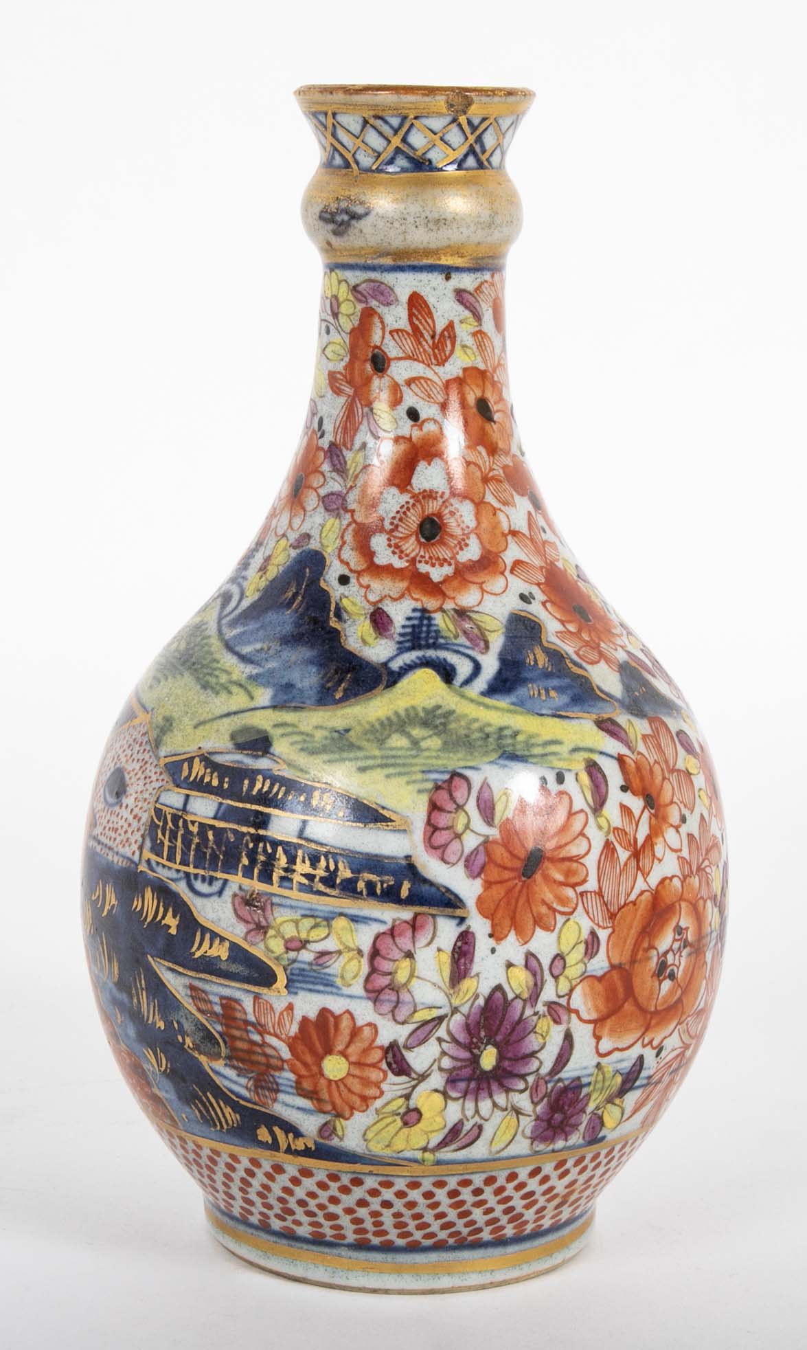 18th Century Chinese Export Vase with Scene of Woman Nursing Her Child