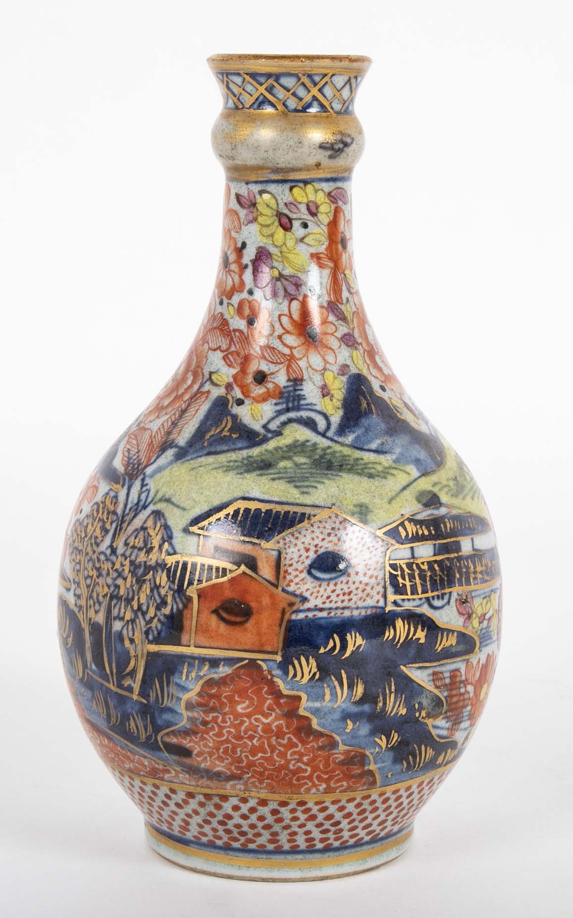 18th Century Chinese Export Vase with Scene of Woman Nursing Her Child