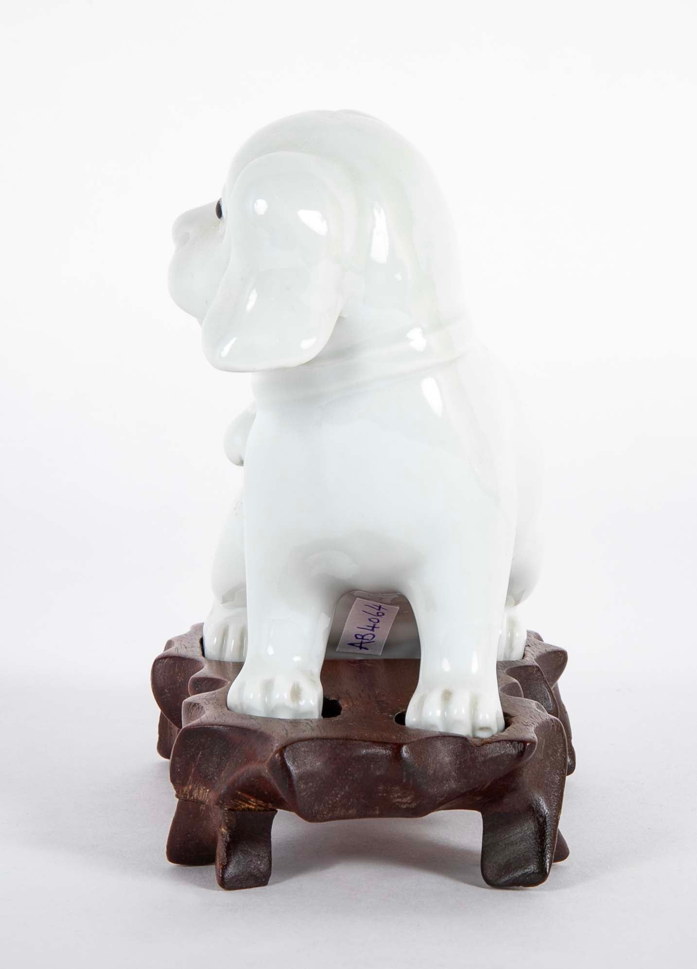 Pair of 19th Century Chinese Blanc de Chine Pekingese Porcelain Dogs