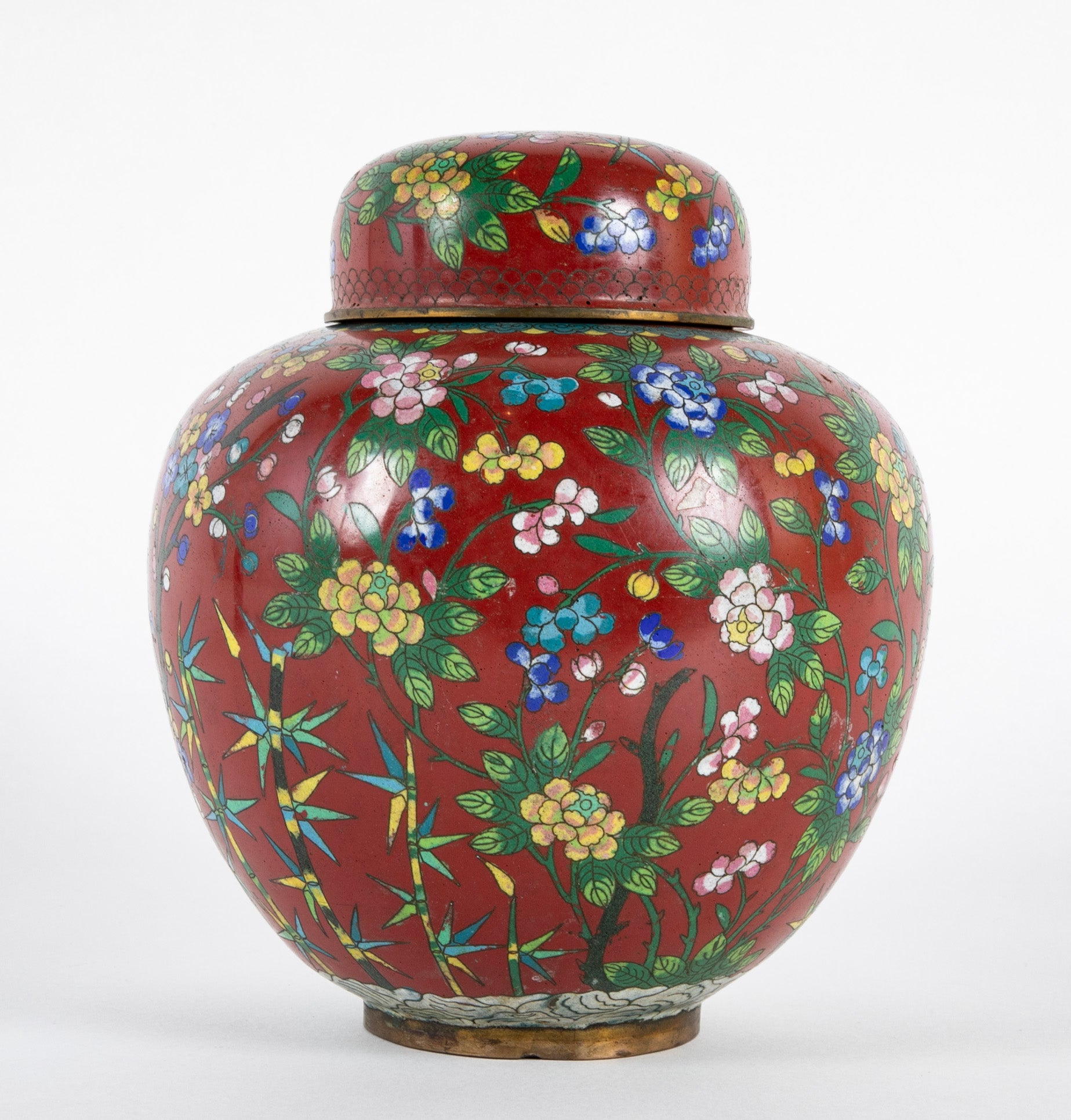 Pair of 19th Century Chinese Cloisonne Covered Jars
