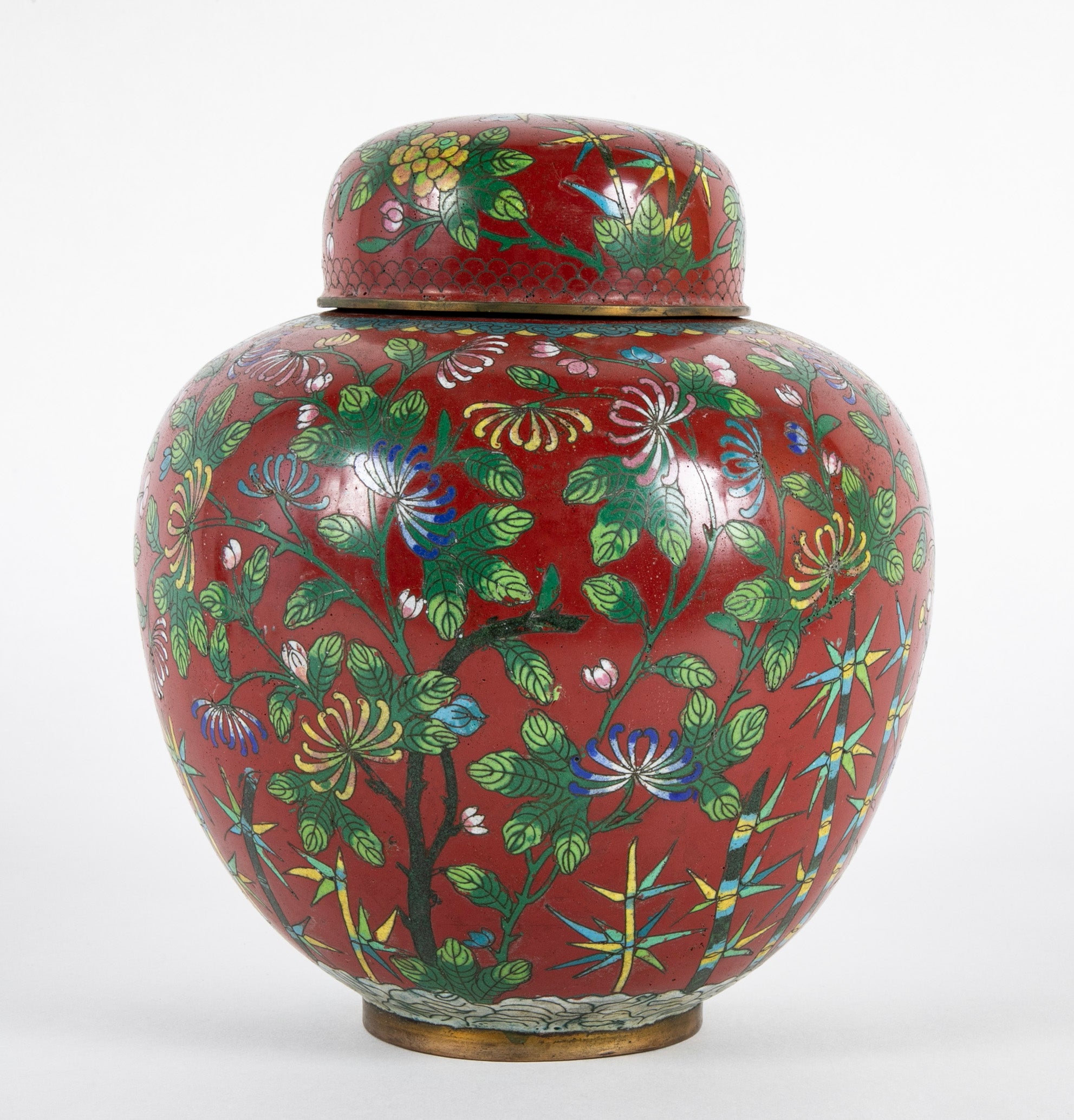 Pair of 19th Century Chinese Cloisonne Covered Jars