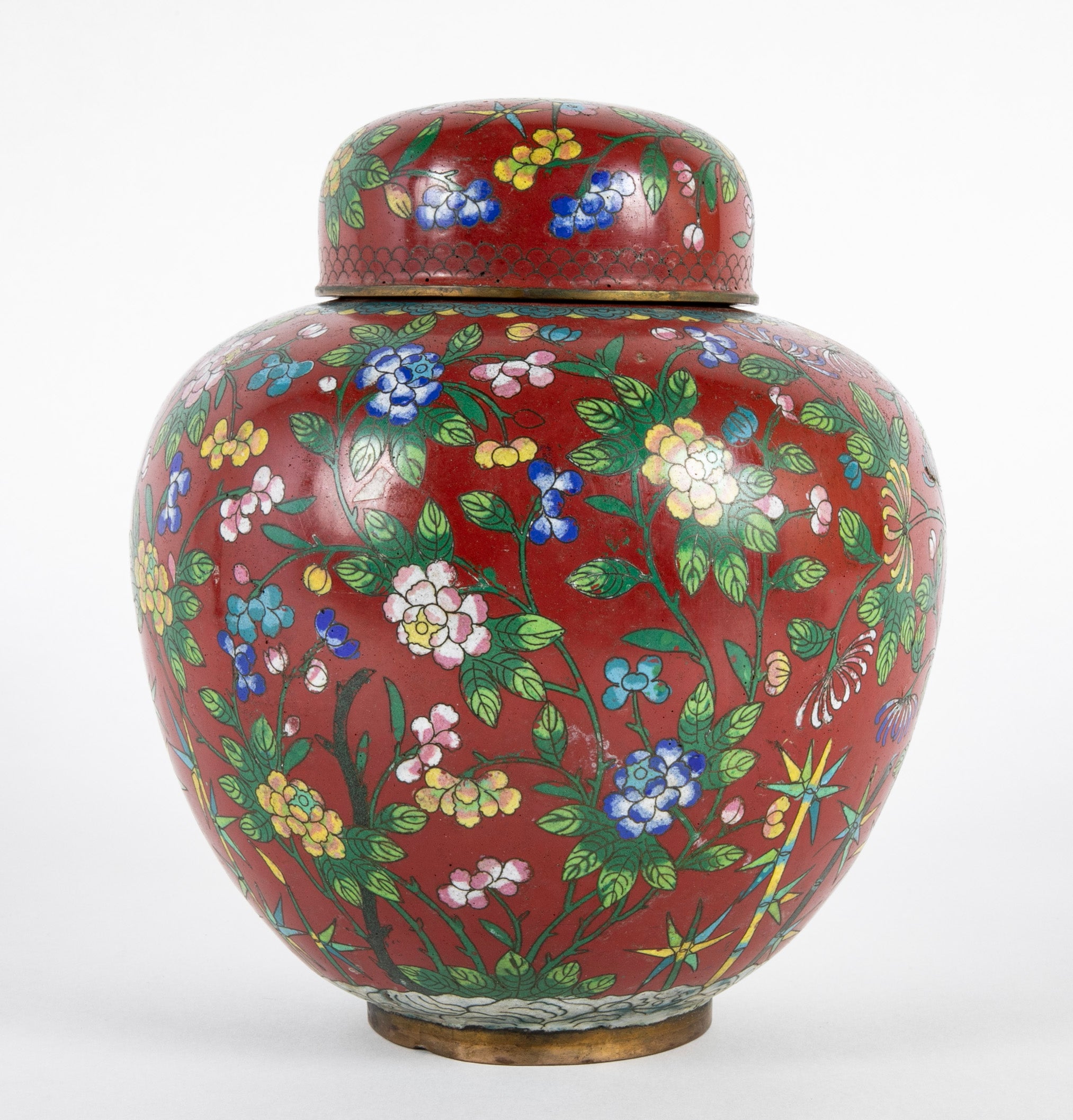 Pair of 19th Century Chinese Cloisonne Covered Jars