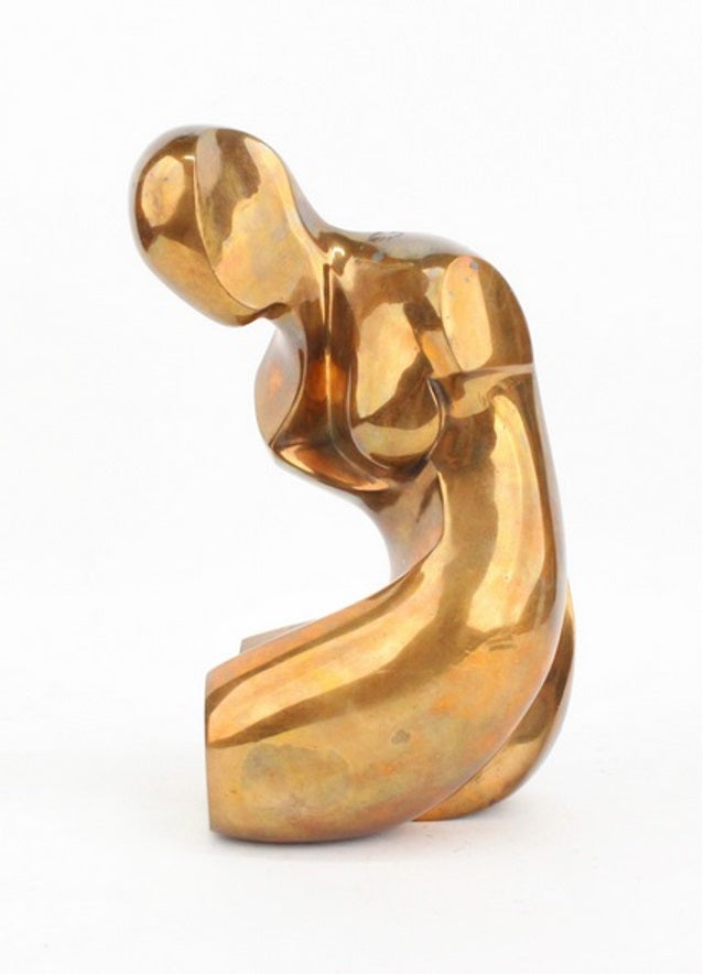 Mid-Century French Cubist Nude Bronze Sculpture