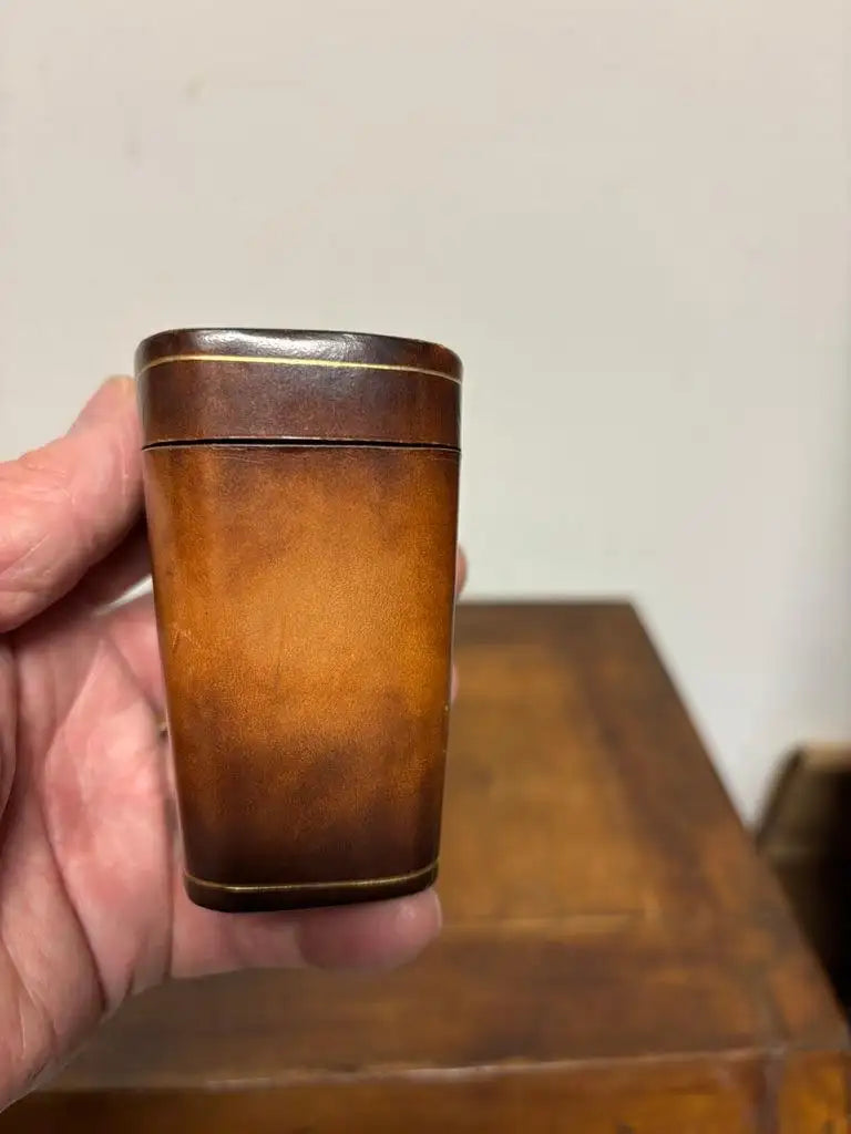 Vintage Italian Leather Gambling Dice Cup