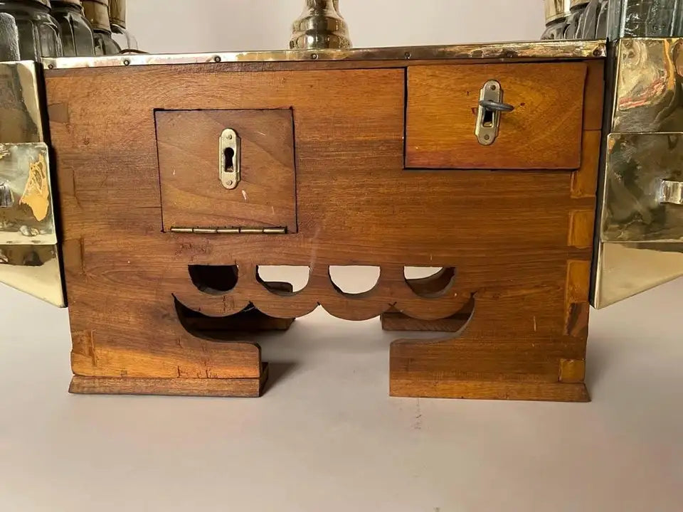 19th Century Turkish Brass Repousse Valet Shoe Shine Decorative Stand