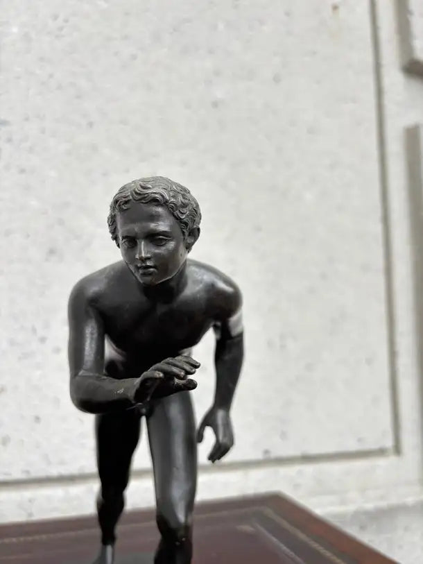 Grand Tour Bronze of a Nude Wrestler after the Roman Original from Herculaneum