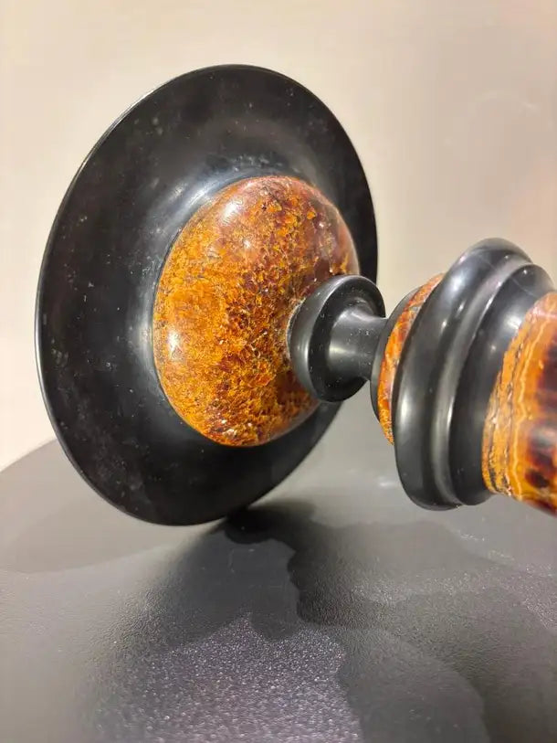 English Regency Period Blue John Tazza with Black Marble