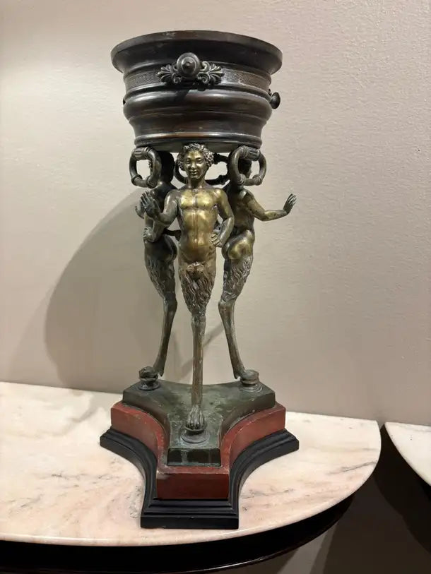 19th Century Italian Grand Tour Bronze Brazier, Ancient Pompeii Original