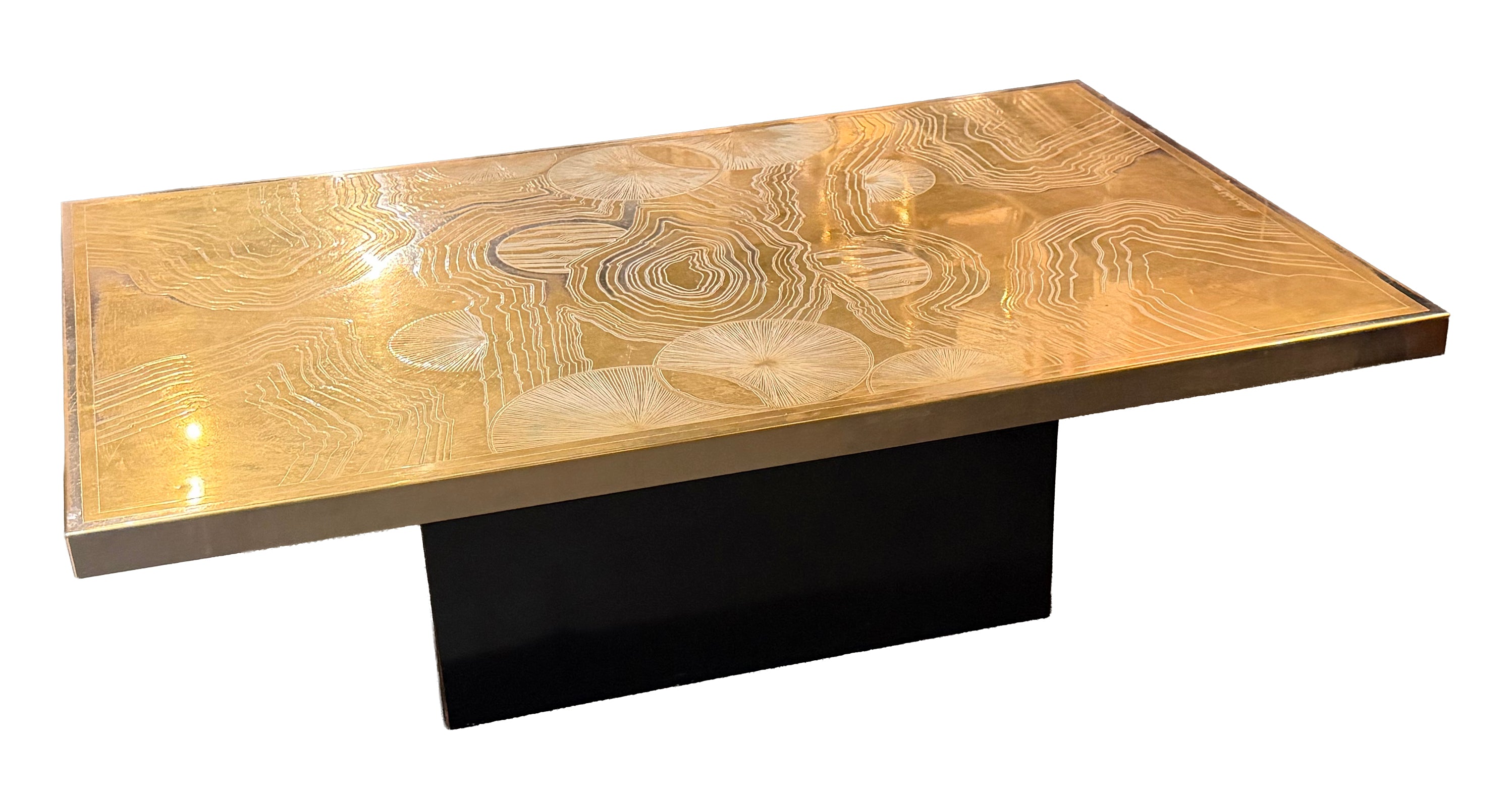 Christian Krekels Engraved Brass Coffee Table