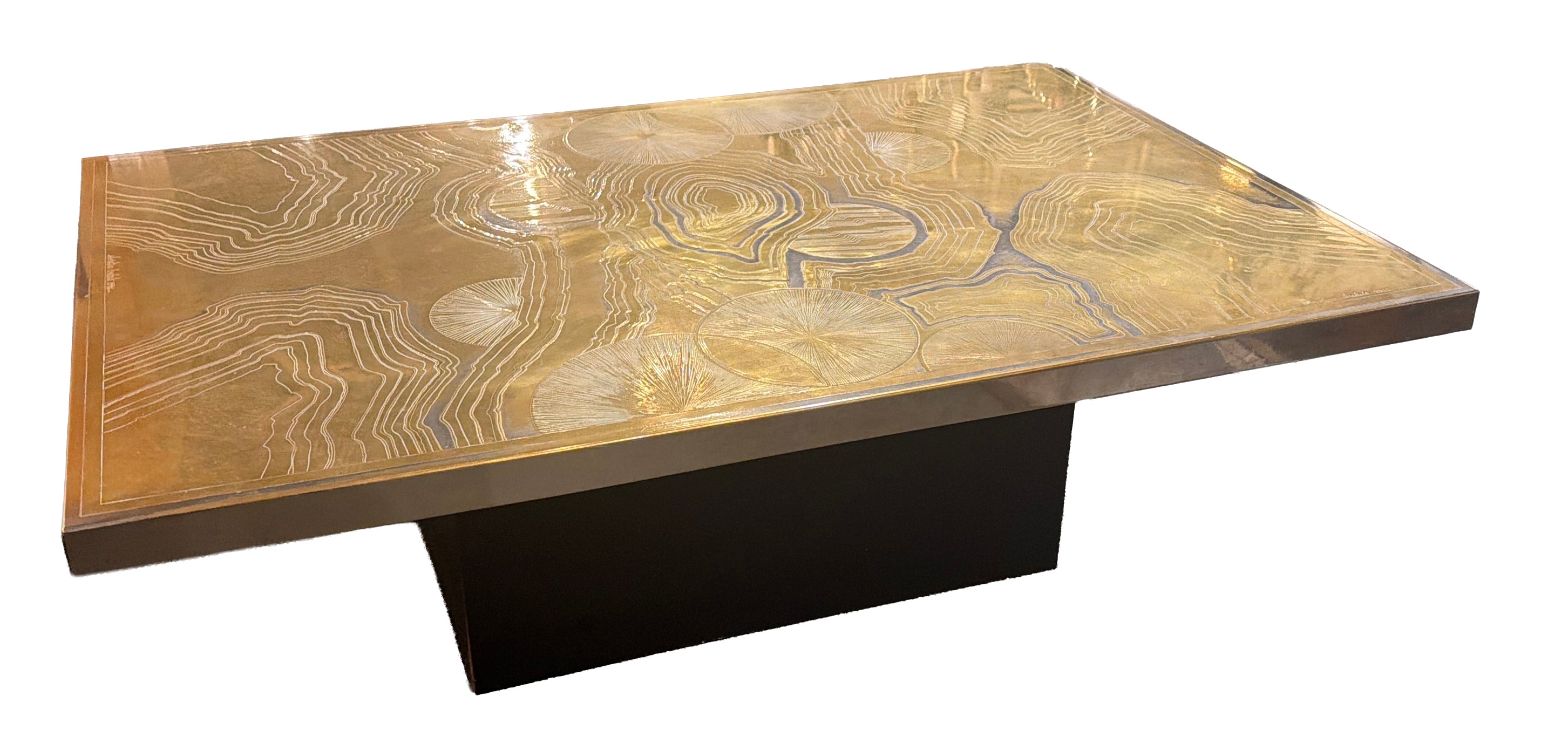 Christian Krekels Engraved Brass Coffee Table