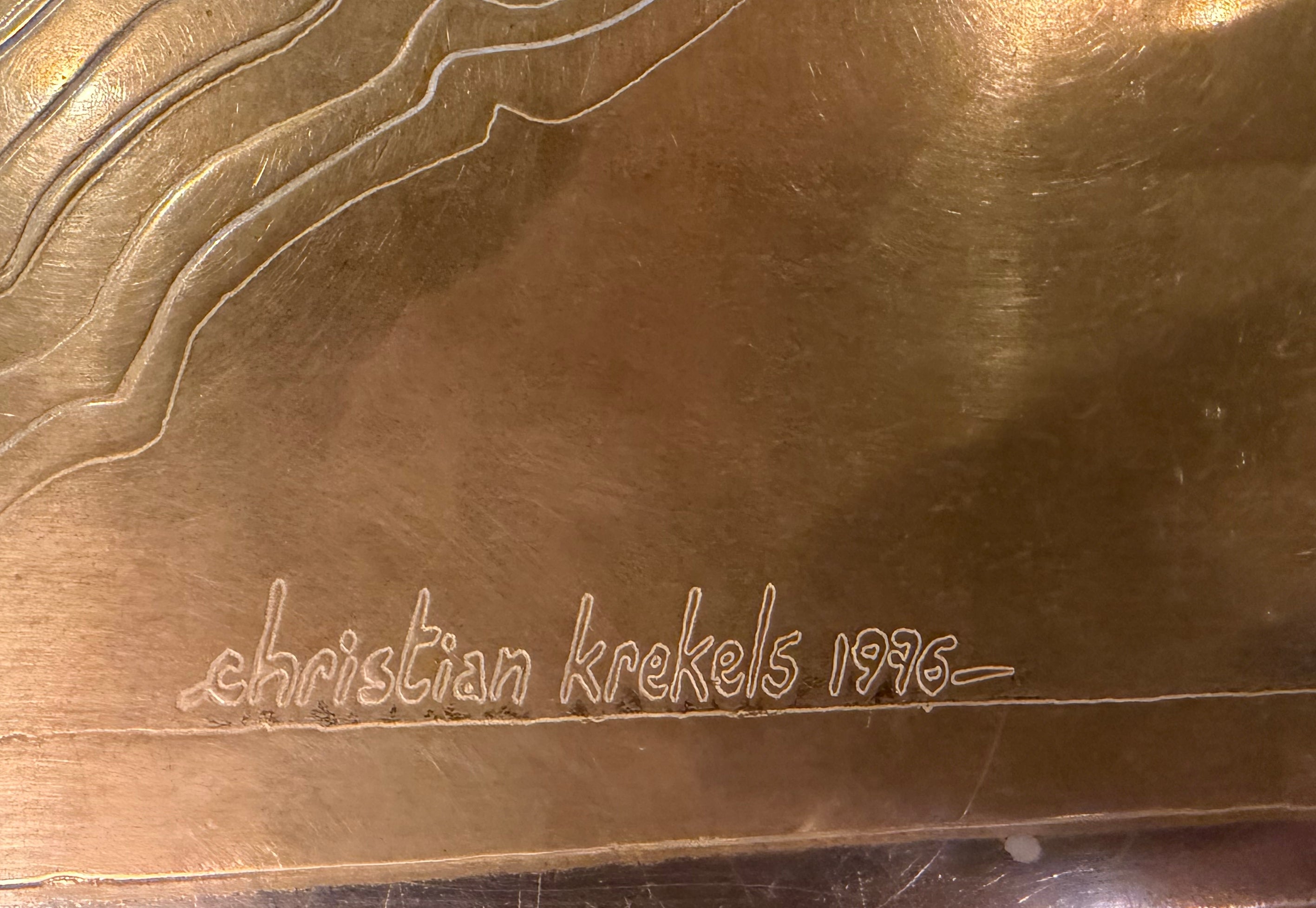 Christian Krekels Engraved Brass Coffee Table