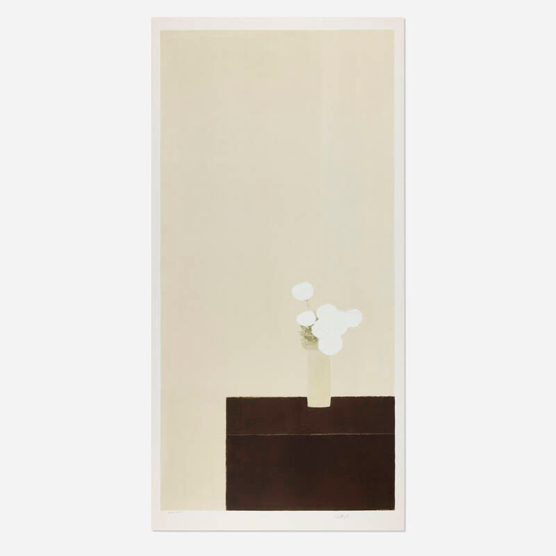 "Grand Tokonoma aux Roses Blanches" By Bernard Cathelin
