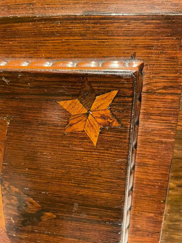 19th Century American Rosewood Box with Fruit Wood Star Inlay