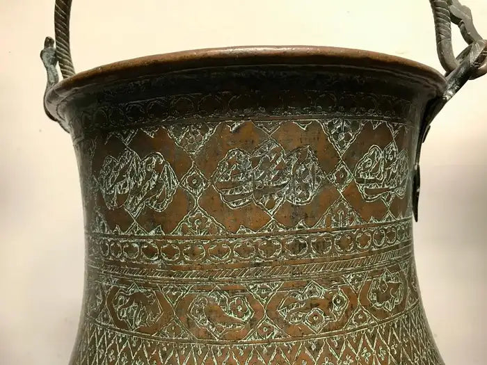 Ottoman Copper Bucket With Incised Decoration