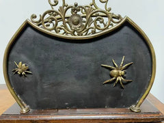 19th Century English Mahogany Brass And Steel Magazine Rack