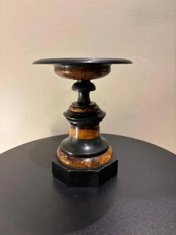 English Regency Period Blue John Tazza with Black Marble