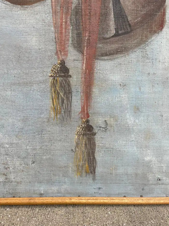 18th Century Italian Trompe L'Oeil Painting On Canvas Of Musical Instruments