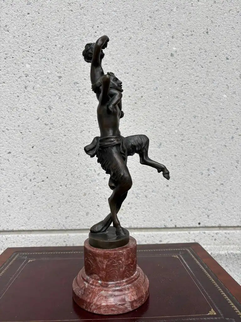 Bronze Satyr Carrying the Young Dionysus by Franz Bergman