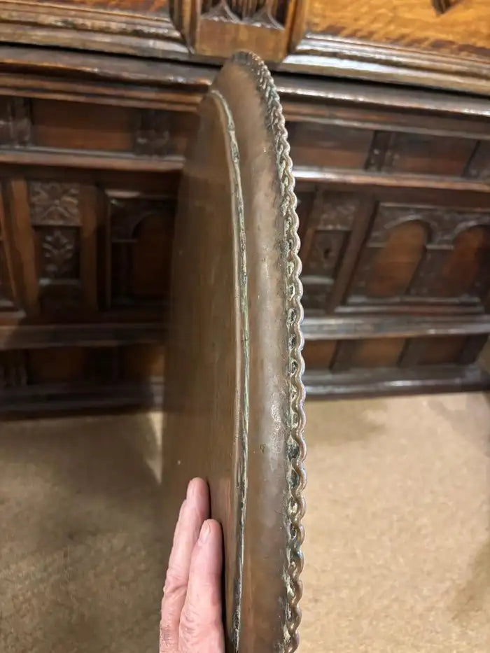 Moroccan Copper Charger Tray wih Silver Inlay, Circa 1900