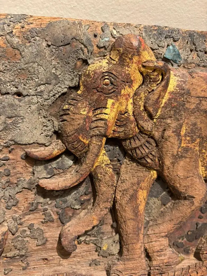 19th Century Anglo Indian Carving of an Elephant, a Tiger, a Serpent and a Rat