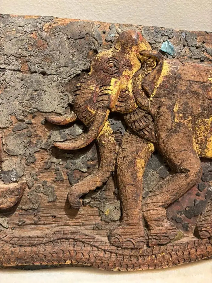 19th Century Anglo Indian Carving of an Elephant, a Tiger, a Serpent and a Rat