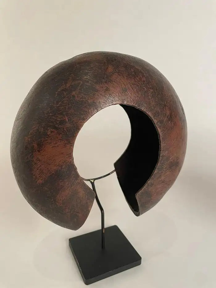 Pair of Mounted Copper Ankle Bracelets, Currency Pieces, Mbole People, Congo