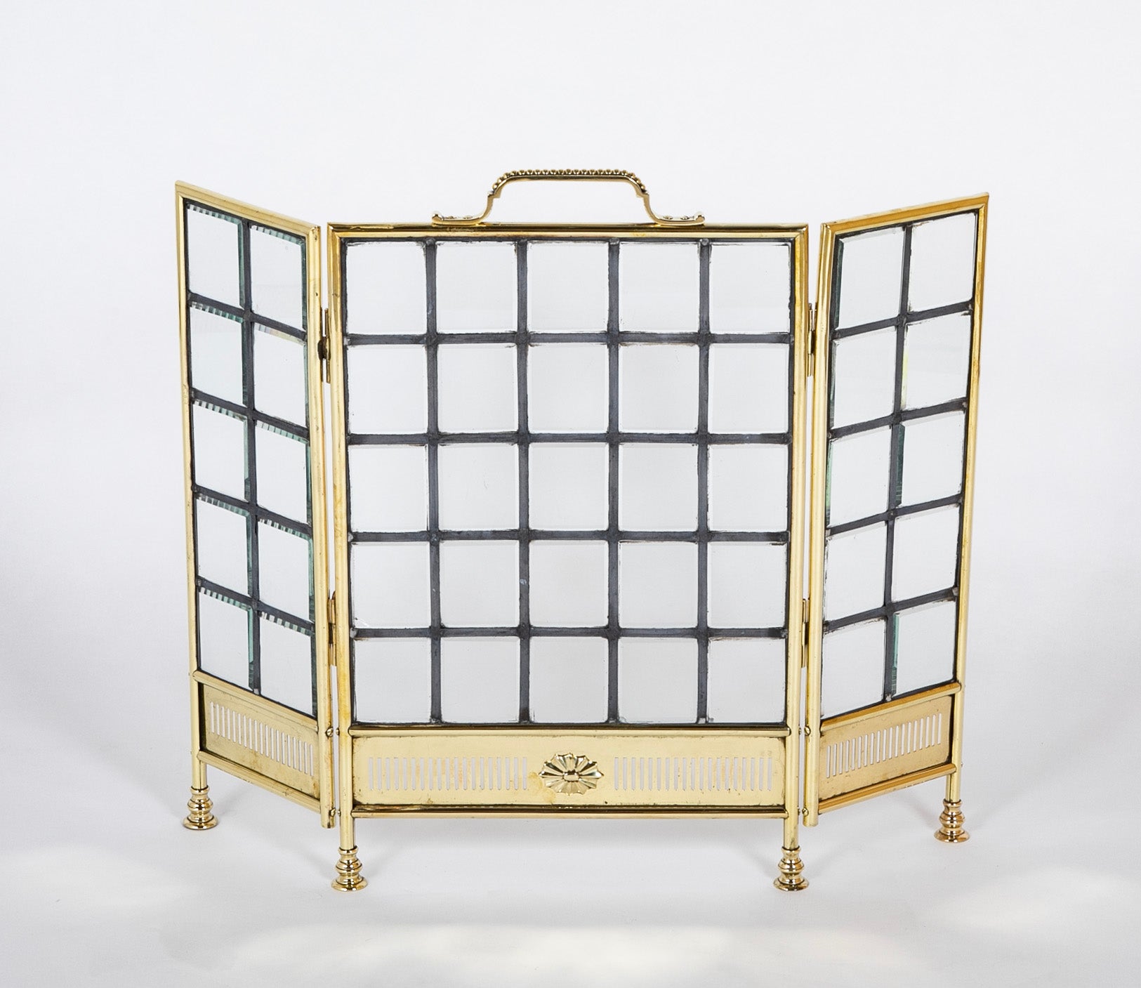 Edwardian Brass Fire Screen
