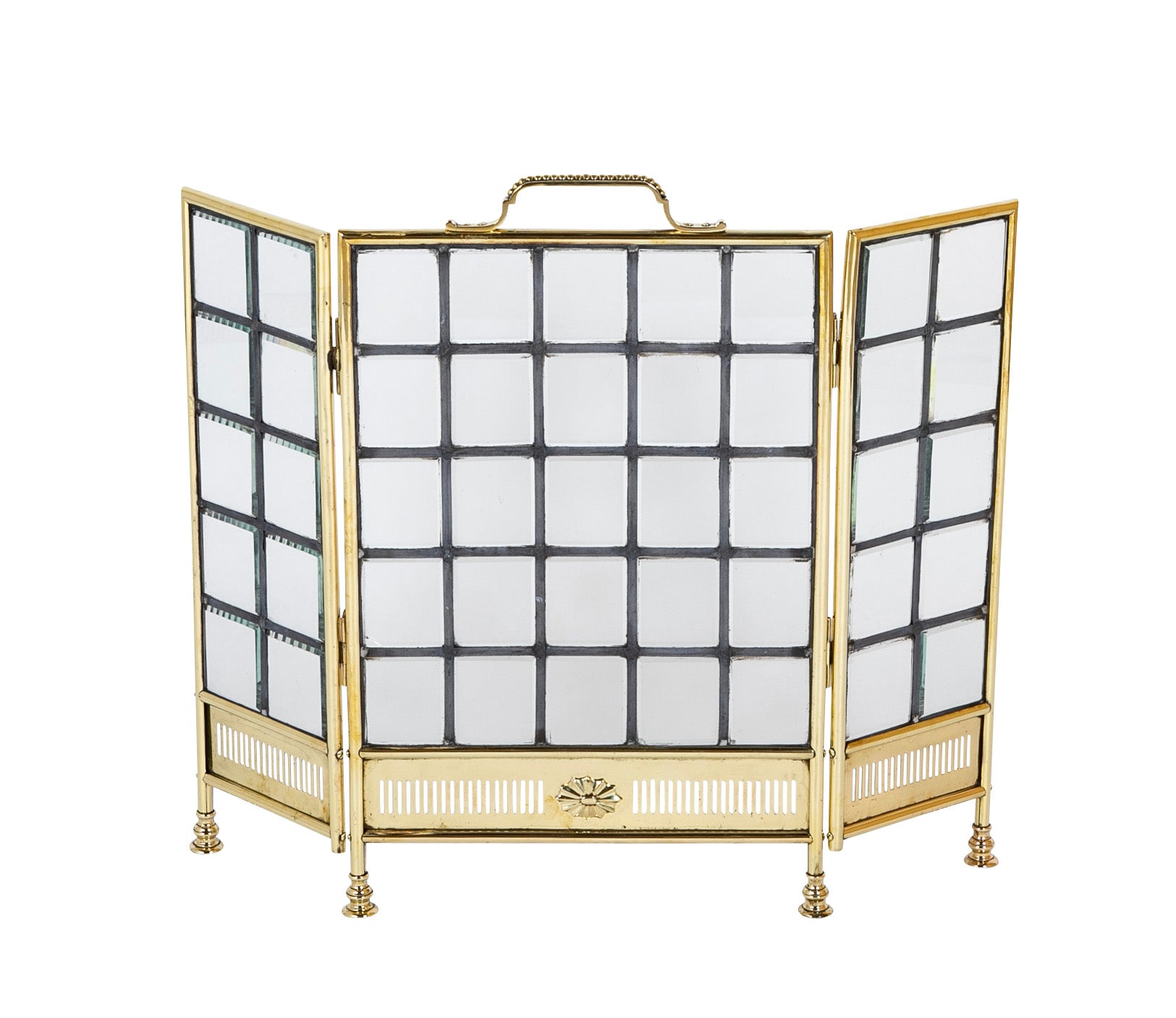 Edwardian Brass Fire Screen