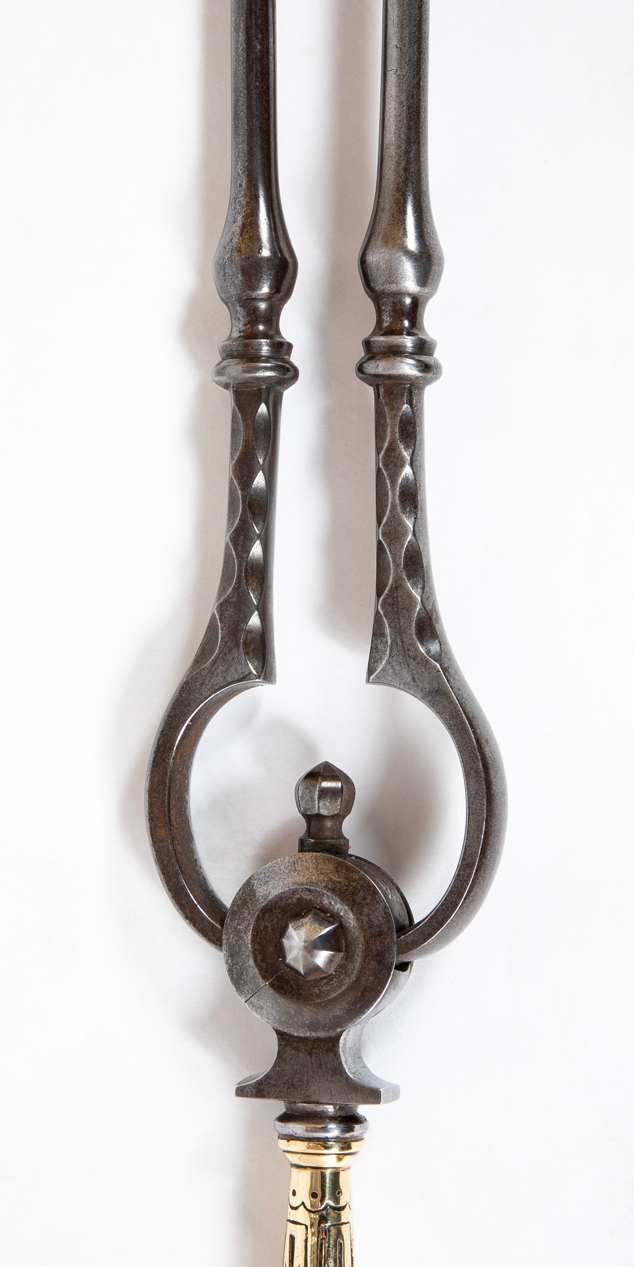 Set of Three Early 19th Century English Steel & Bronze Fire Tools