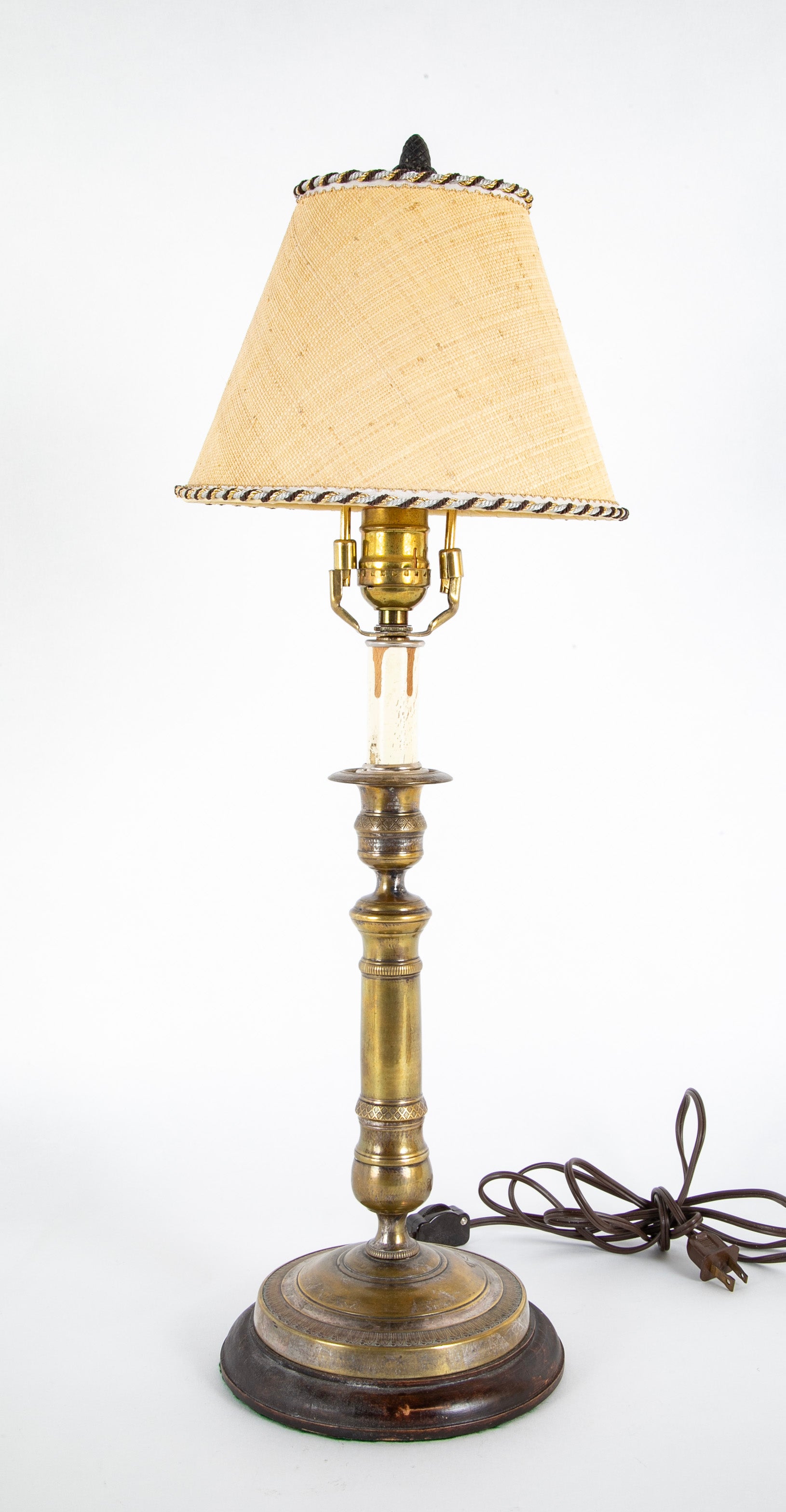 Pair of Bronze First Empire Candlesticks Now as Lamps