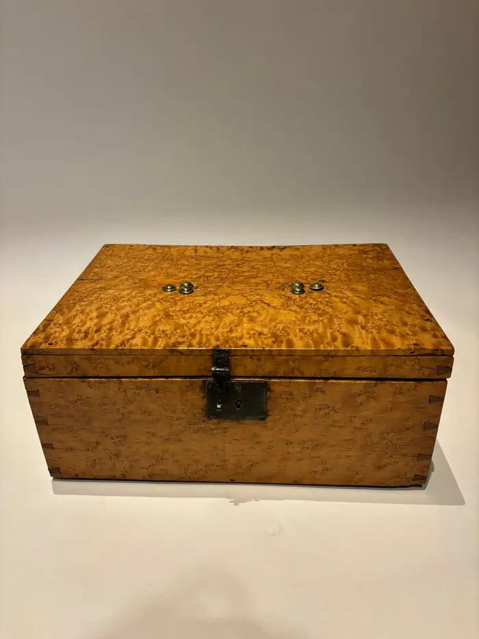 19th Century American Birds Eye Maple Wood Box