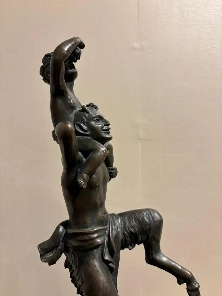 Bronze Satyr Carrying the Young Dionysus by Franz Bergman