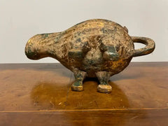 Chinese Archaic Style Gilt Bronze and Verdigris Vessel