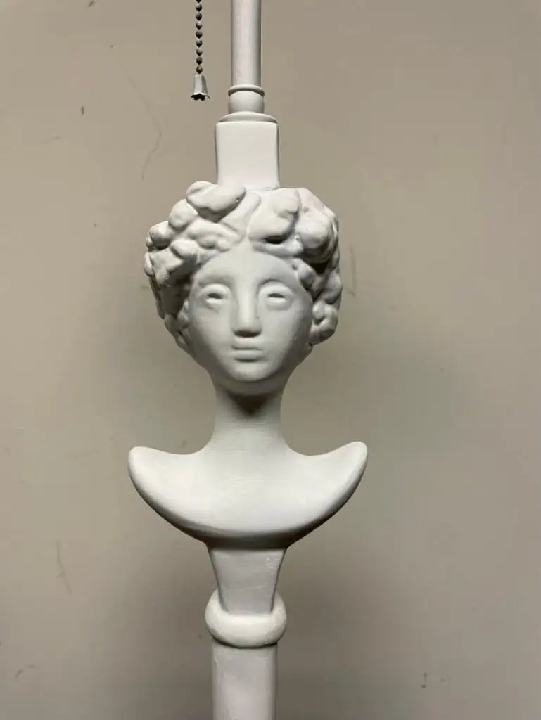 Pair Painted Plaster Table Lamps After Alberto Giacometti, "Tete de Femme"