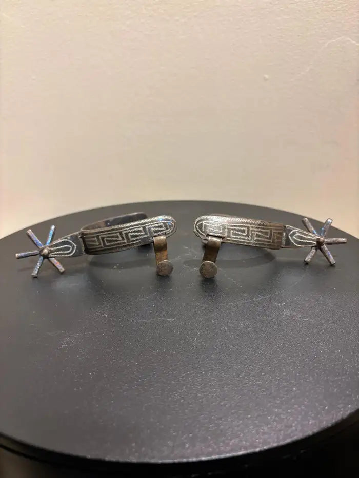 Spanish Colonial Etched Steel Spurs, Circa 1800
