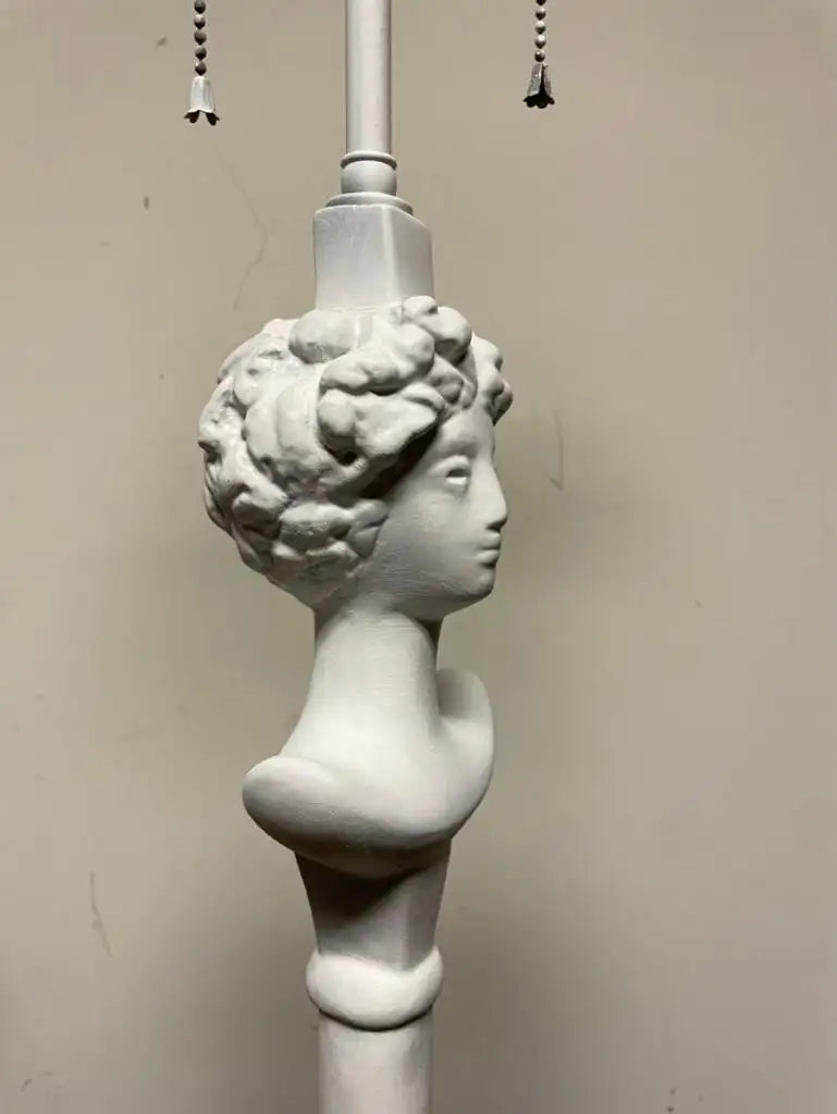 Pair Painted Plaster Table Lamps After Alberto Giacometti, "Tete de Femme"