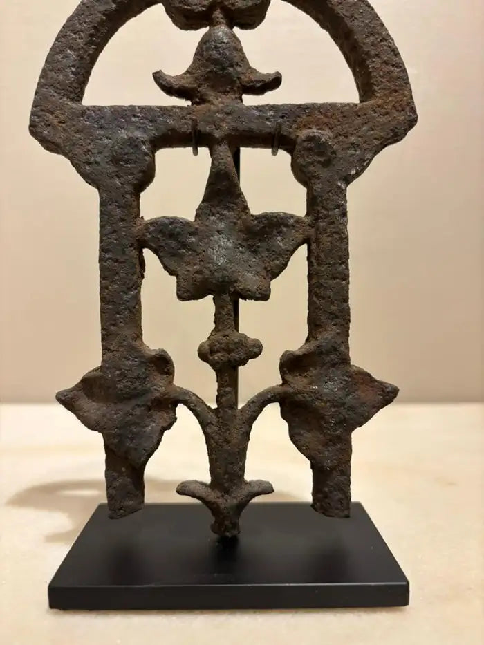 Two 17th Century French Iron Choir Screen Fragments, Mounted on Custom Bases